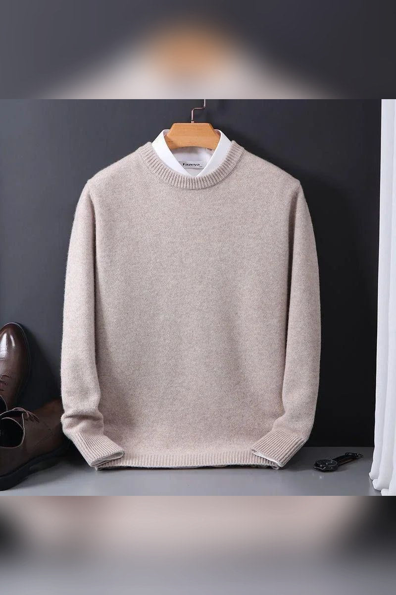Jersey de cachemira pura en camel