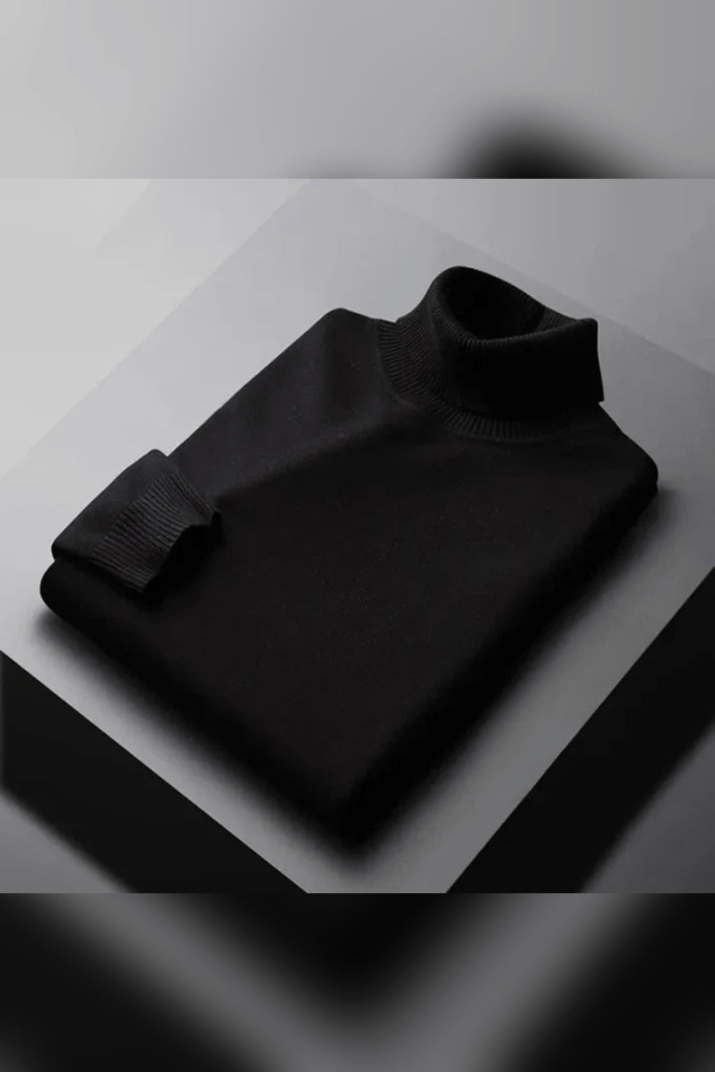 Jersey de cuello alto de punto en negro