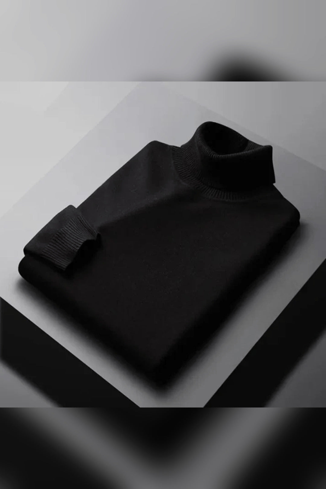 Jersey de cuello alto de punto en negro