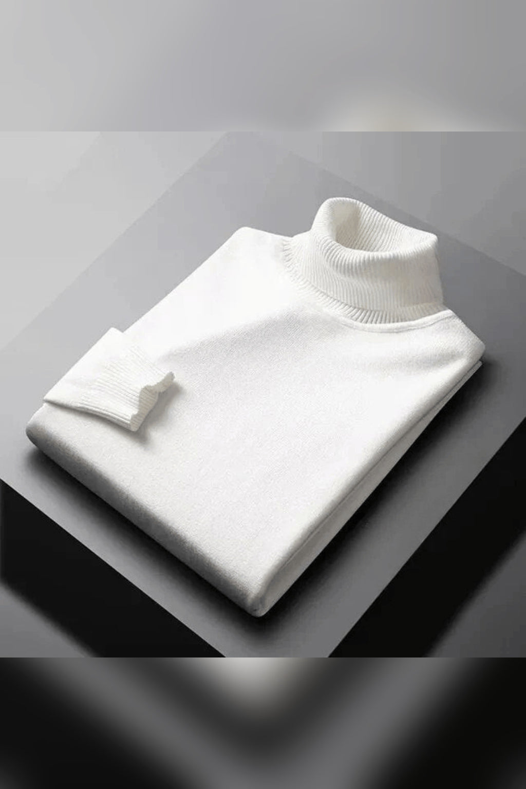 Jersey de cuello alto de punto en blanco