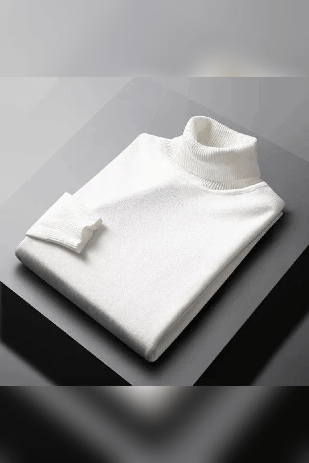 Jersey de cuello alto de punto en blanco