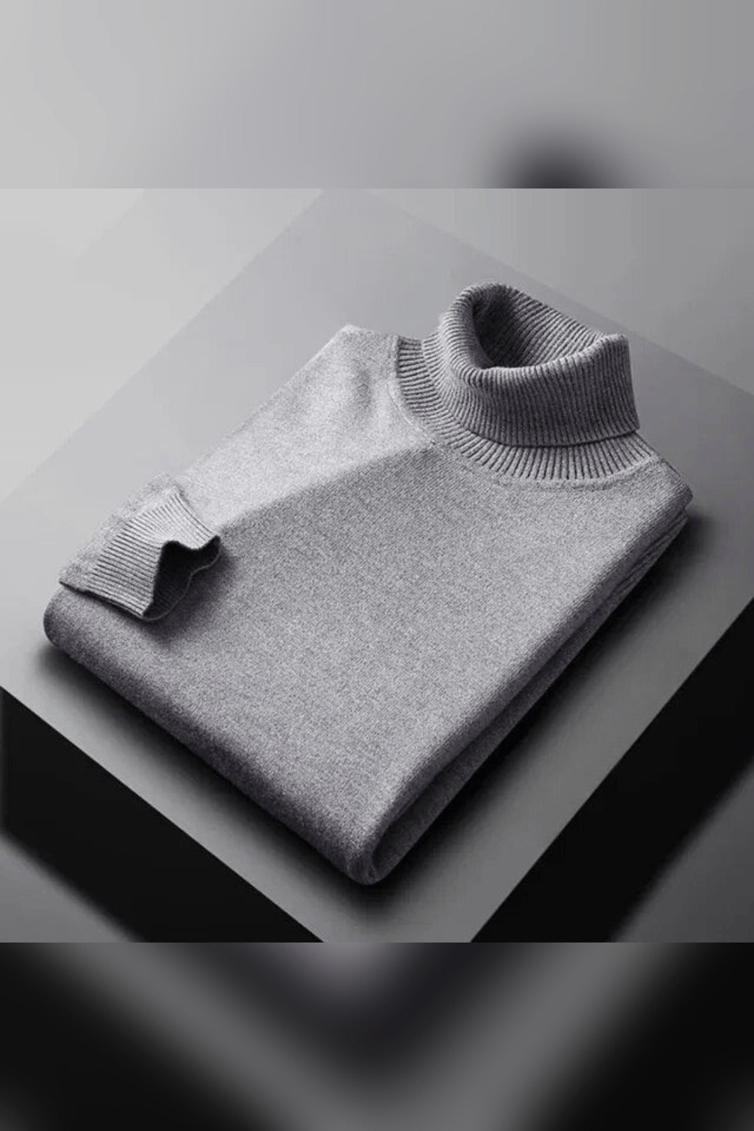 Jersey de cuello alto de punto en gris