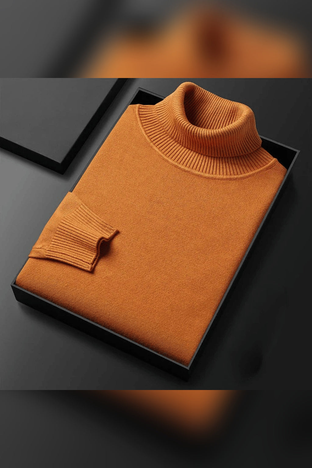 Jersey de cuello alto de punto en naranja
