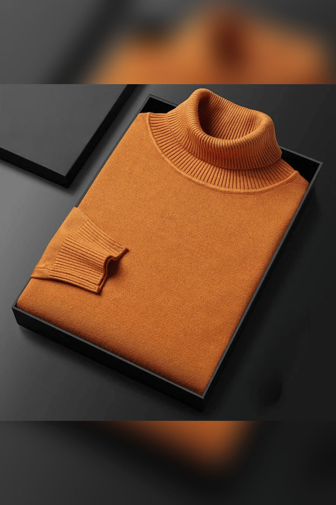 Jersey de cuello alto de punto en naranja