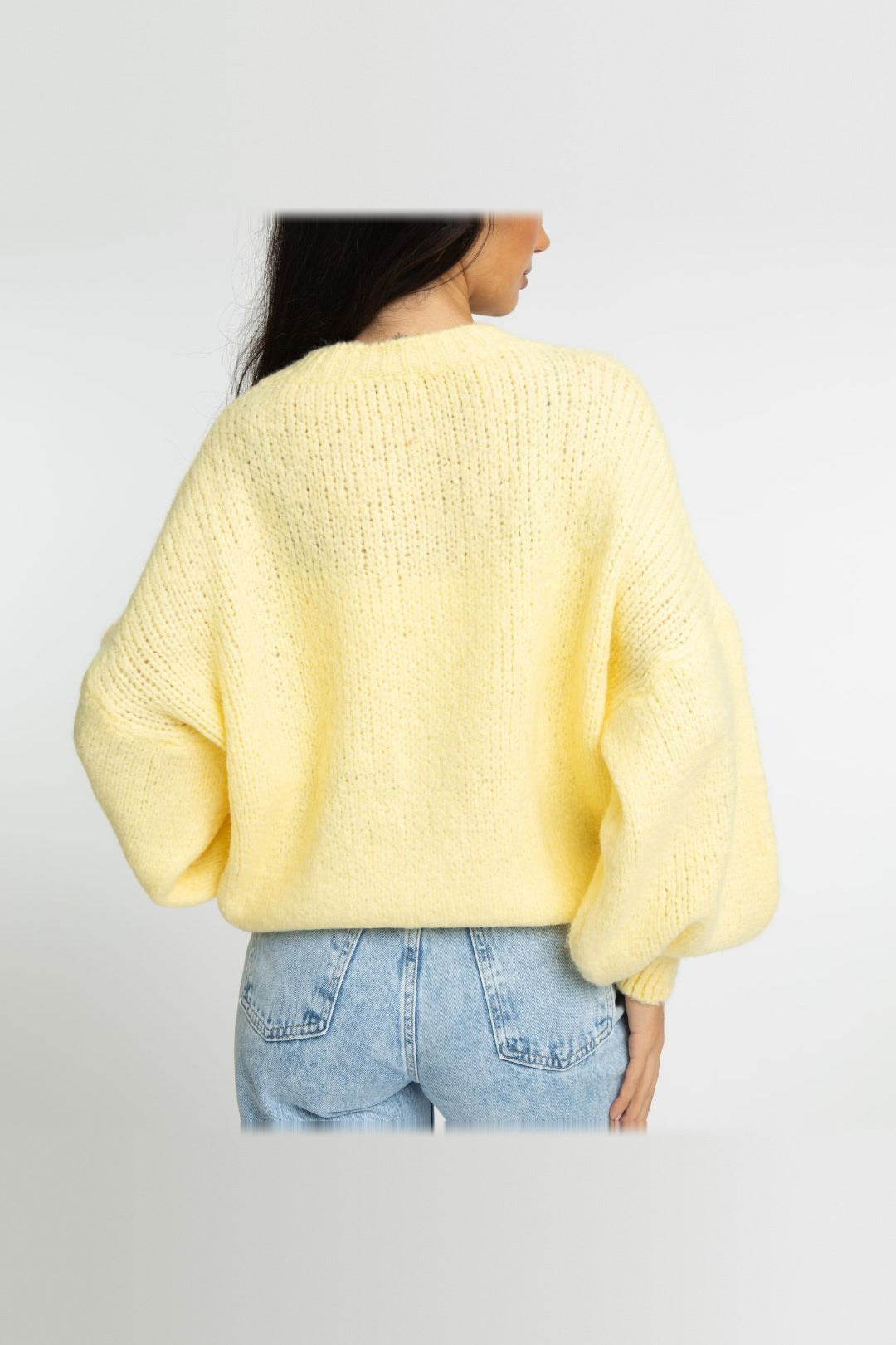 Jersey oversize de cuello redondo en amarillo