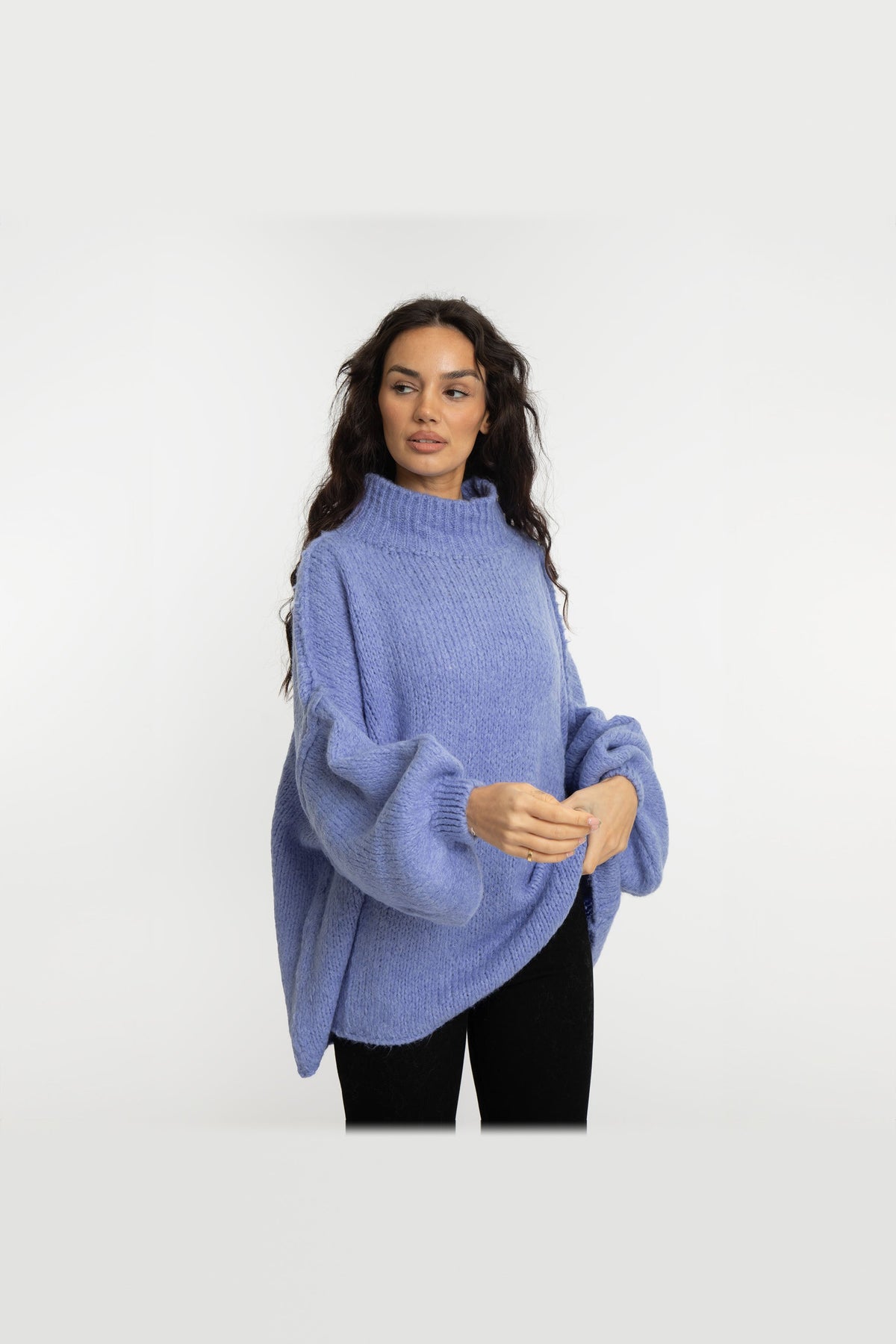 Jersey oversize de punto suave en azul pastel