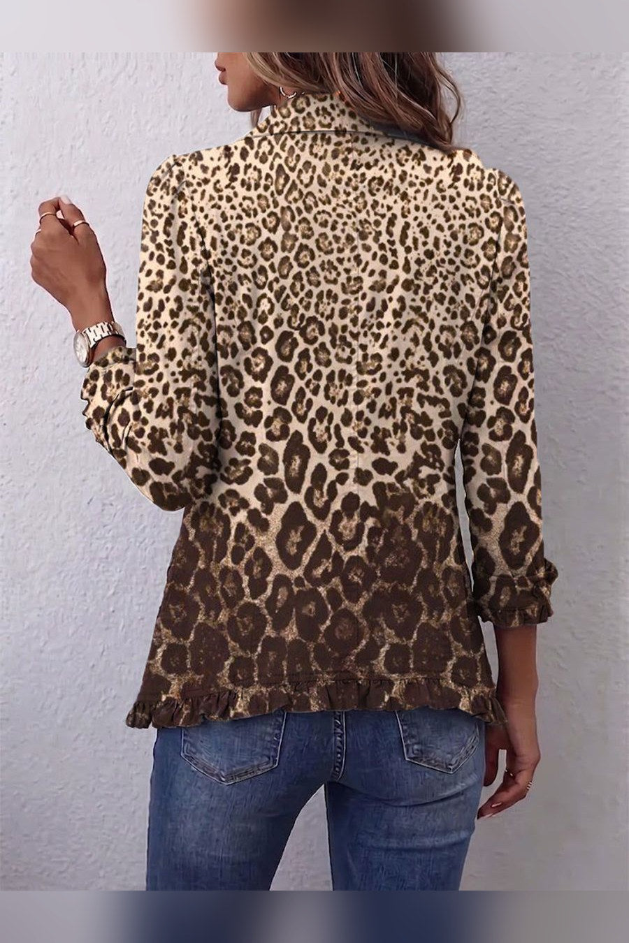 Chaqueta leopardo con volantes en leopardo