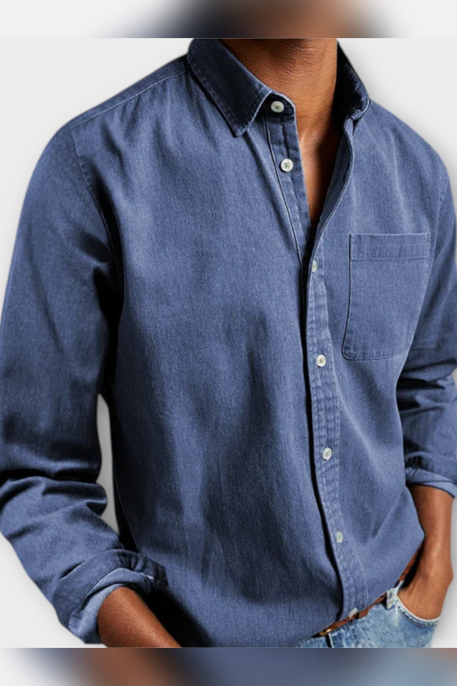 Camisa artesanal en azul