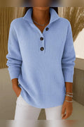 Jersey polo con cuello de pico en azul cielo