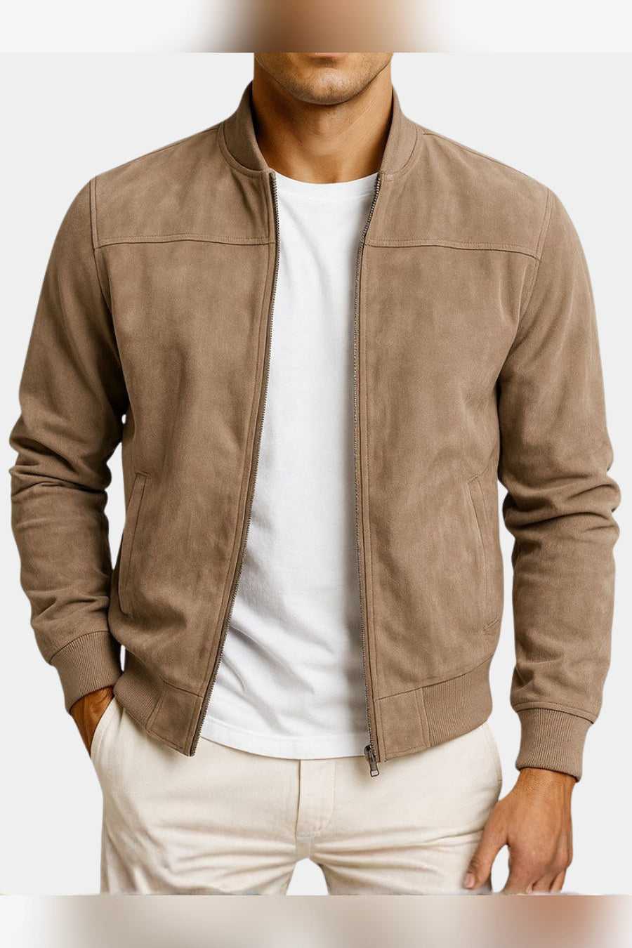 Chaqueta de ante en marrón