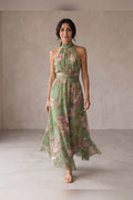 Lidia — Vestido largo halter floral