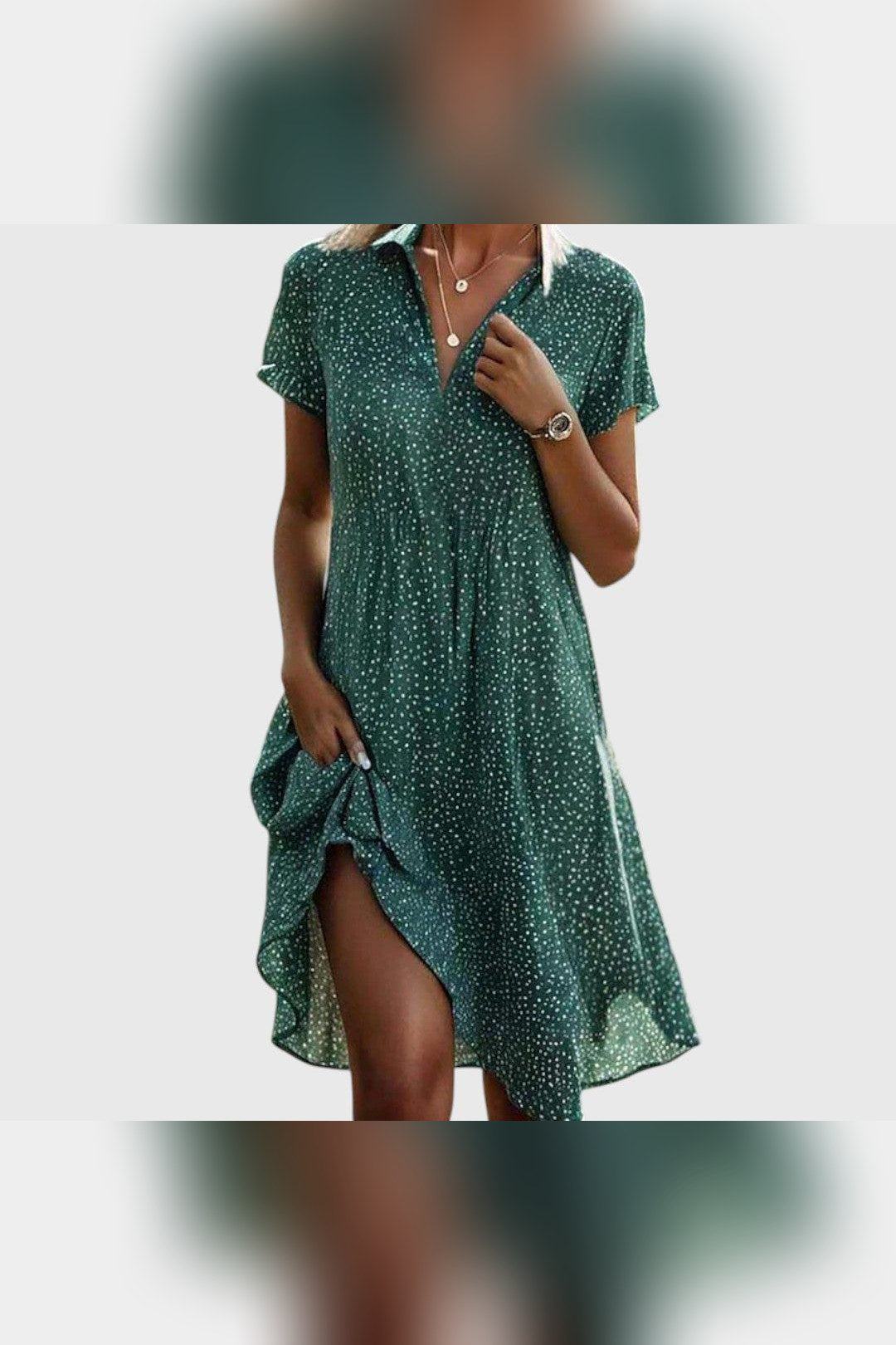 Vestido midi de diario en verde