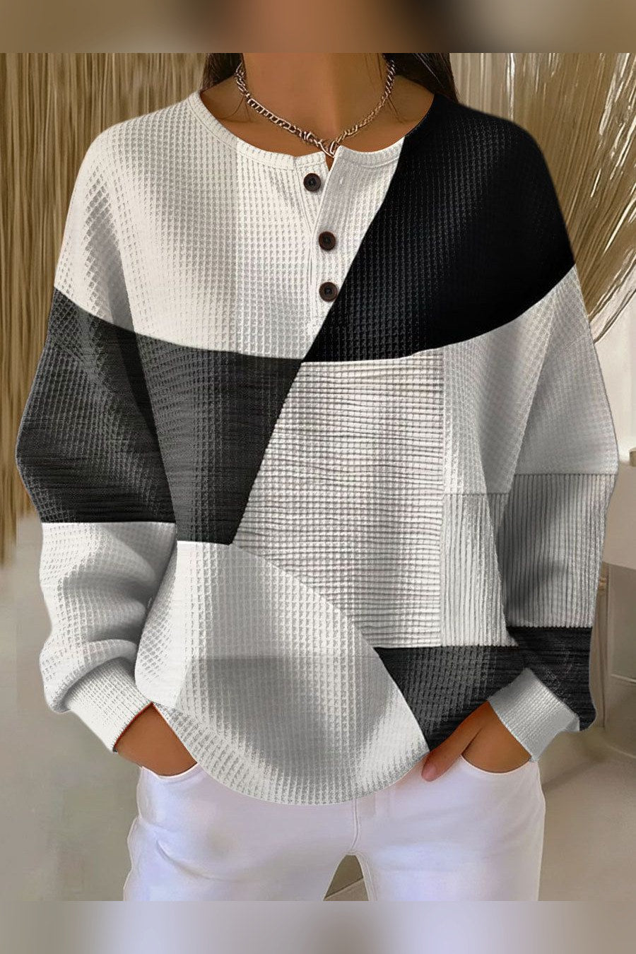 Jersey gofrado de doble capa en gris