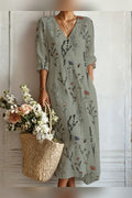 Vestido largo de flores silvestres en multicolor