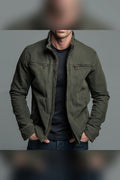 Chaqueta militar de algodón en verde oliva