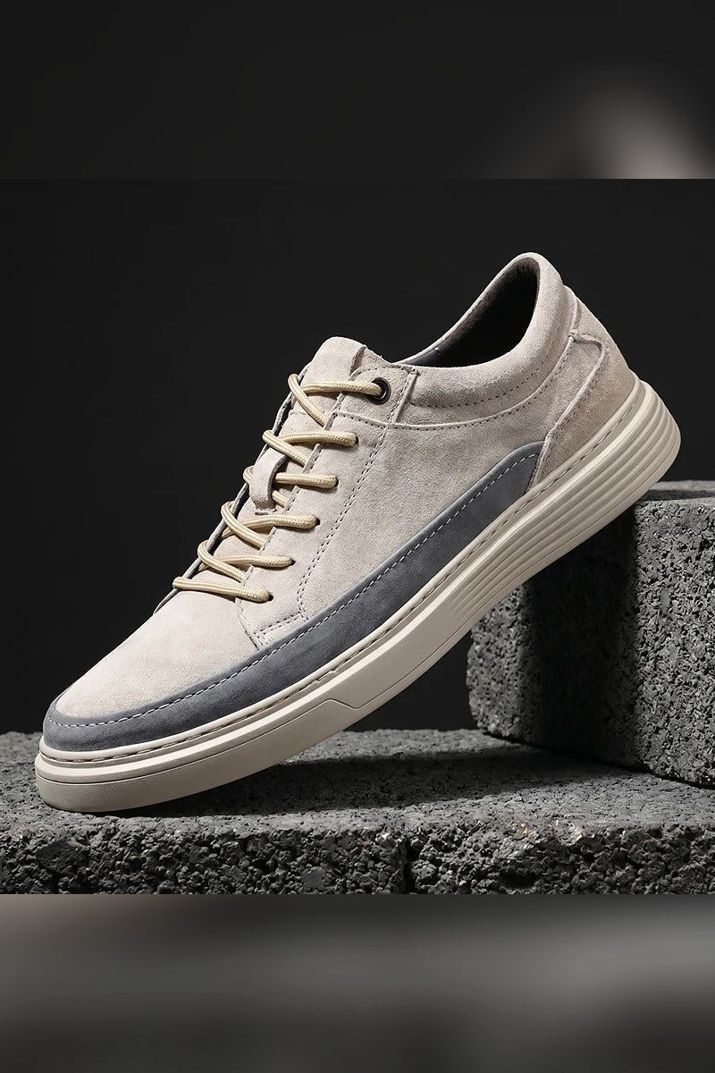 Zapatilla de ante con suela amortiguada en gris