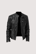 Chaqueta de piel en negro