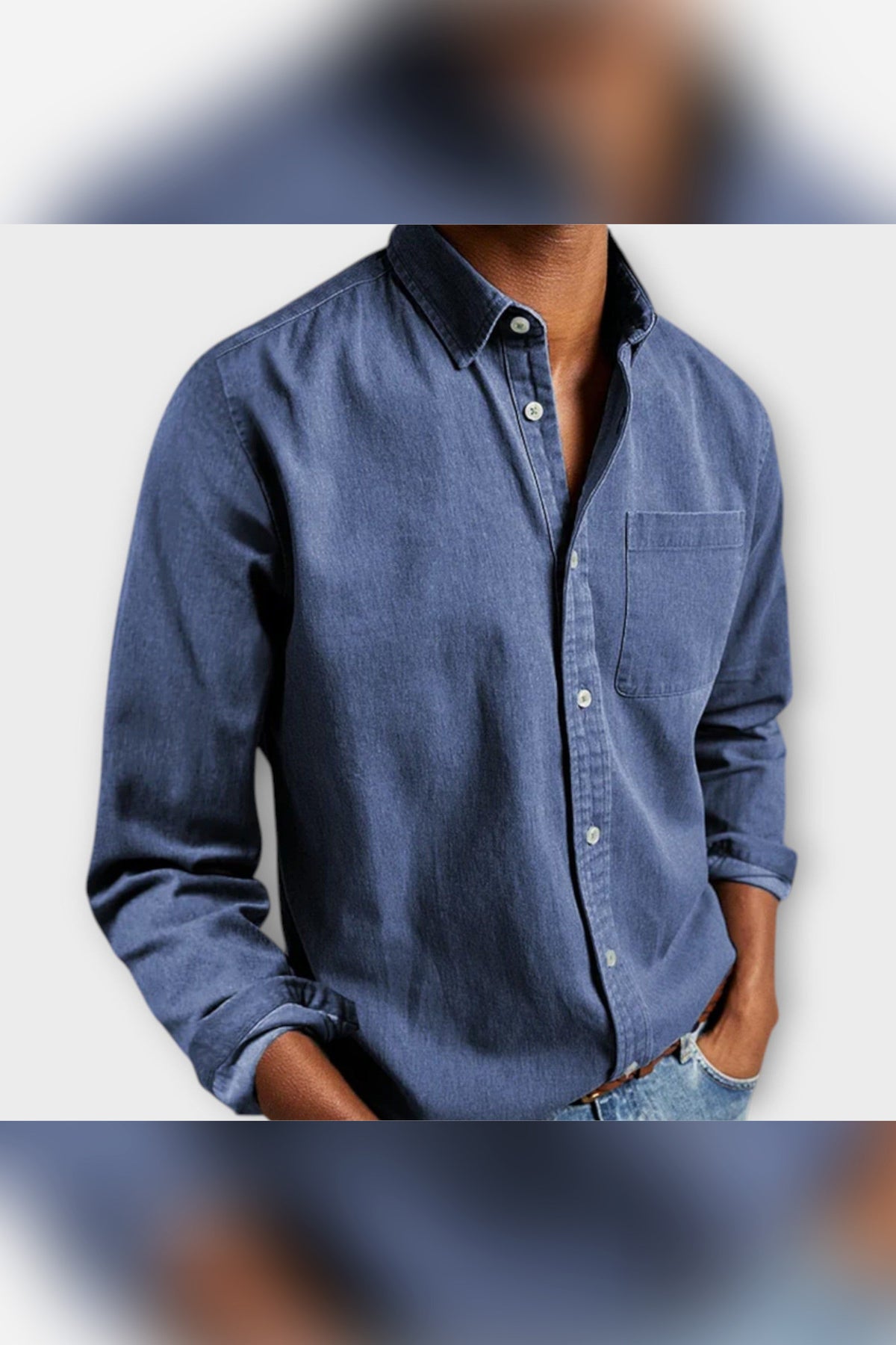 Camisa artesanal en azul