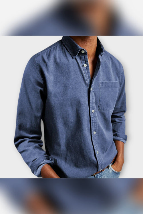 Camisa artesanal en azul