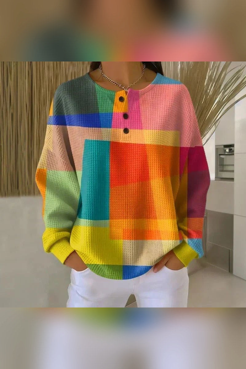 Jersey gofrado de doble capa en multicolor
