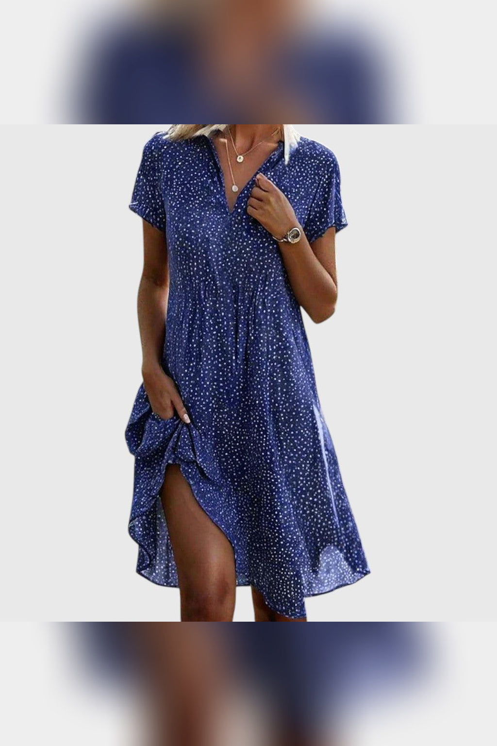 Vestido midi de diario en azul