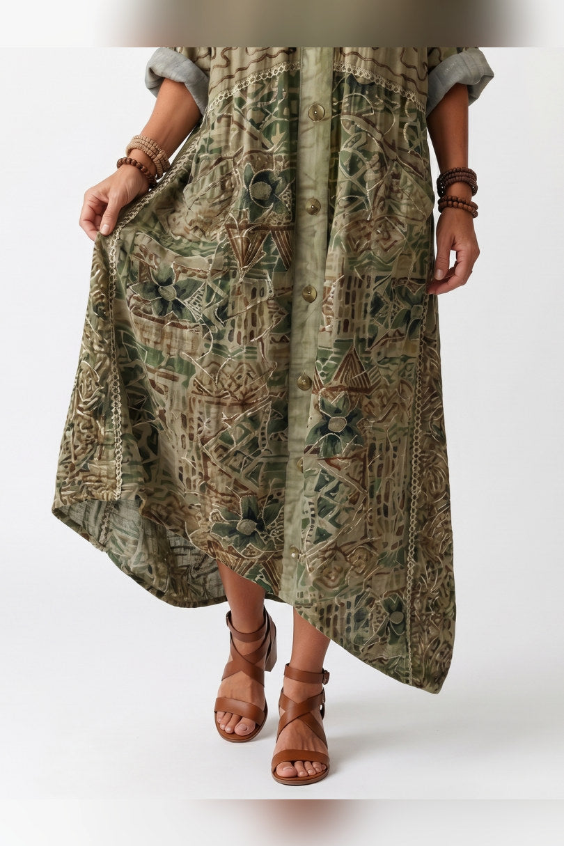 Aleta — Vestido midi abotonado con bolsillos — vista 2