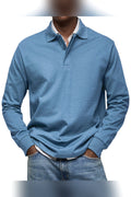 Polo de manga larga en azul