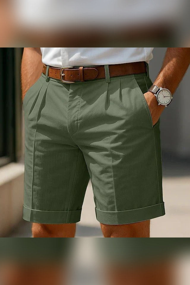 Pantalón corto de pinzas en verde