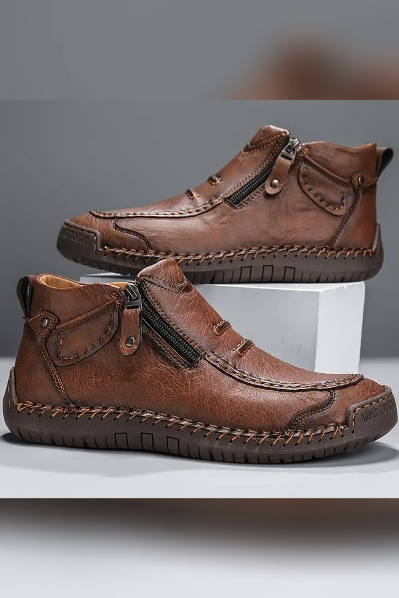 Zapato ergonómico sin cordones en marrón