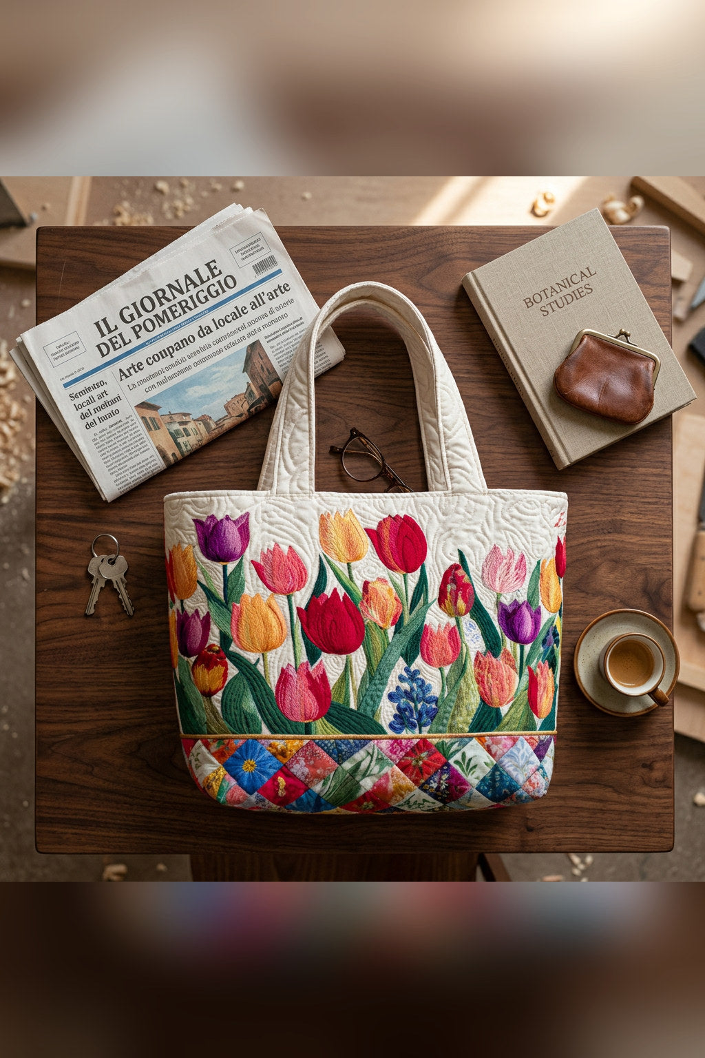Tulipán — Bolso acolchado de tela — vista 3