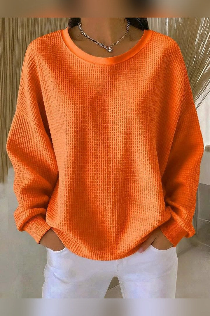 Jersey gofrado de canalé en naranja