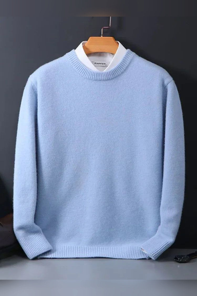 Jersey de cachemira pura en azul claro