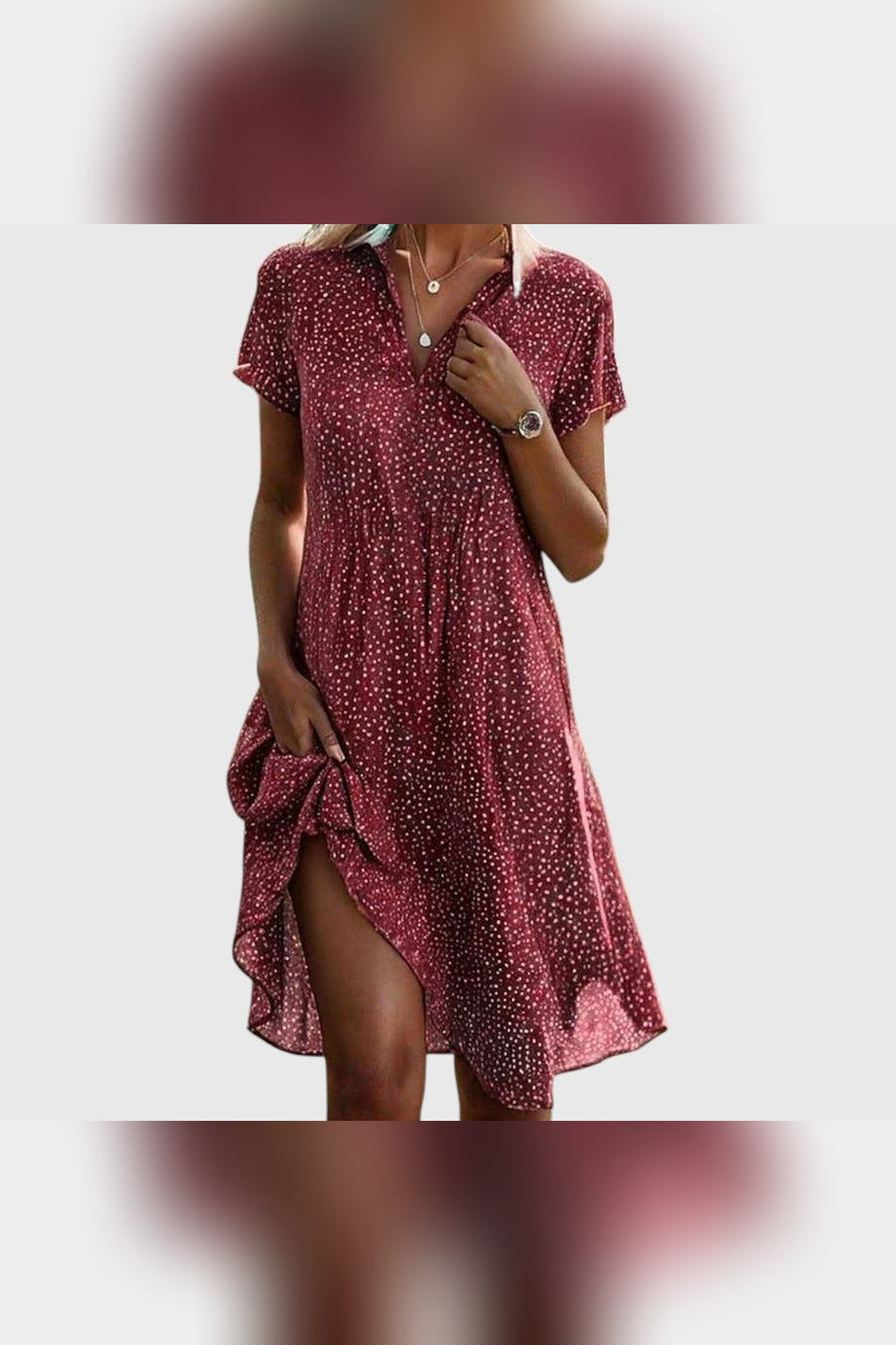 Vestido midi de diario en rojo