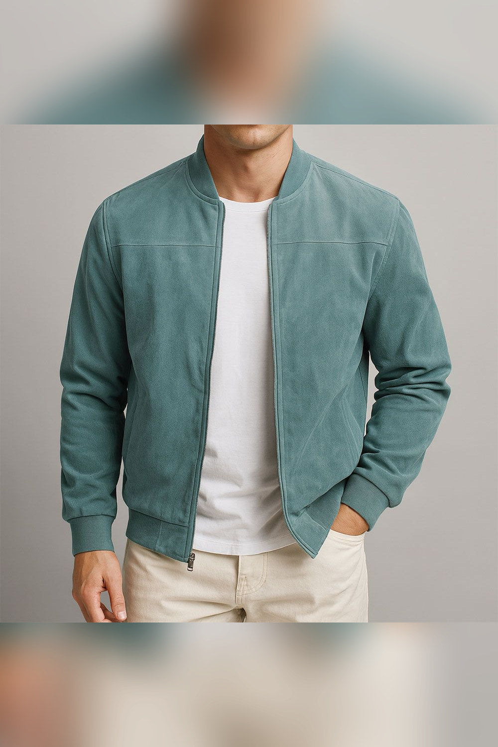 Chaqueta de ante en azul