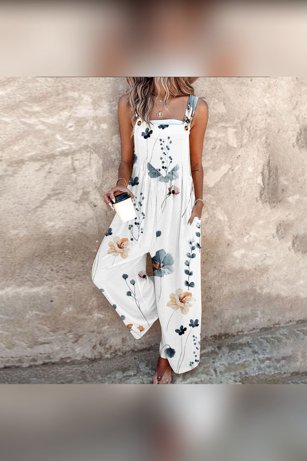 Peto estampado de tirantes en blanco