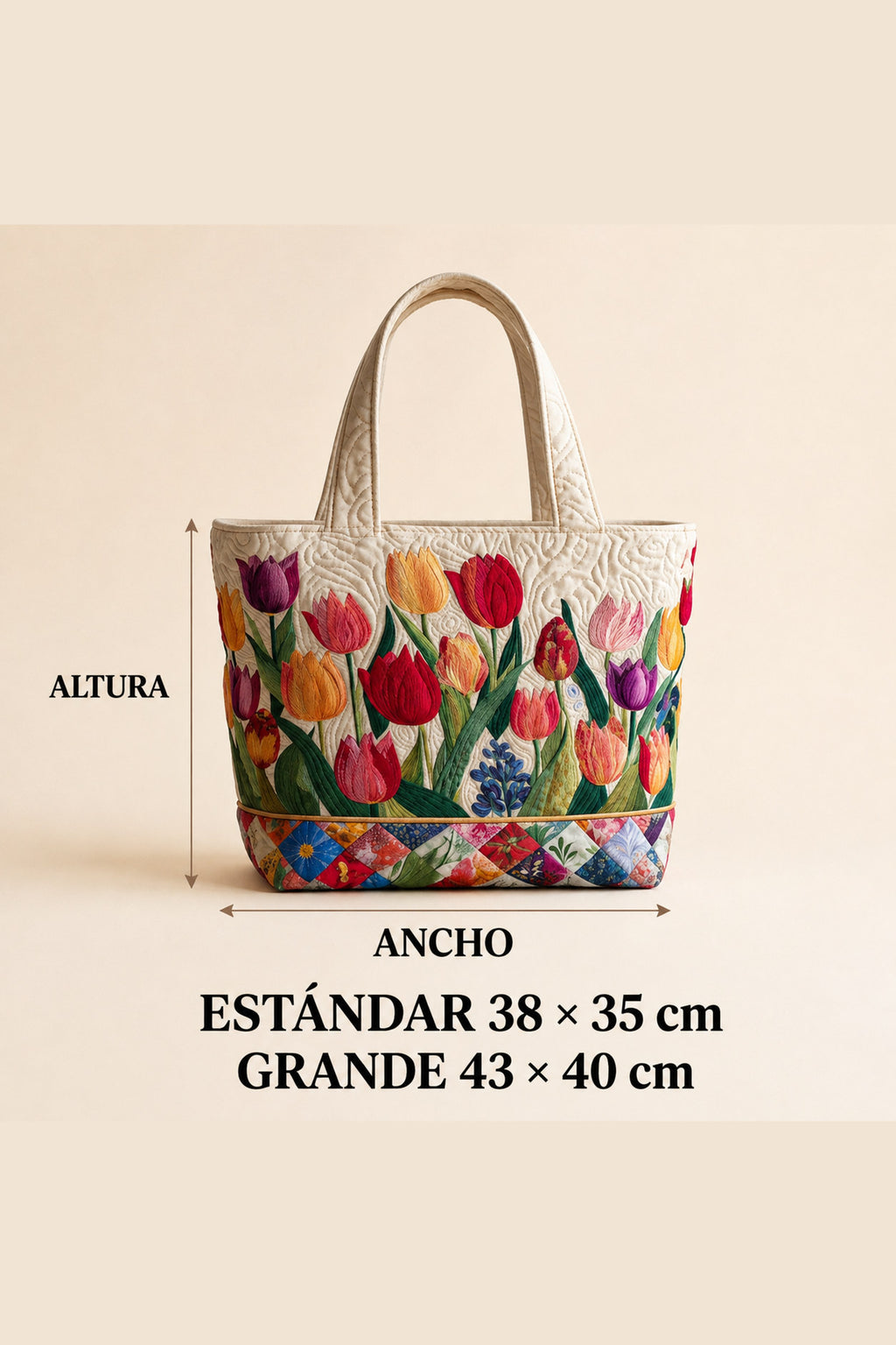 Tulipán — Bolso acolchado de tela — vista 4