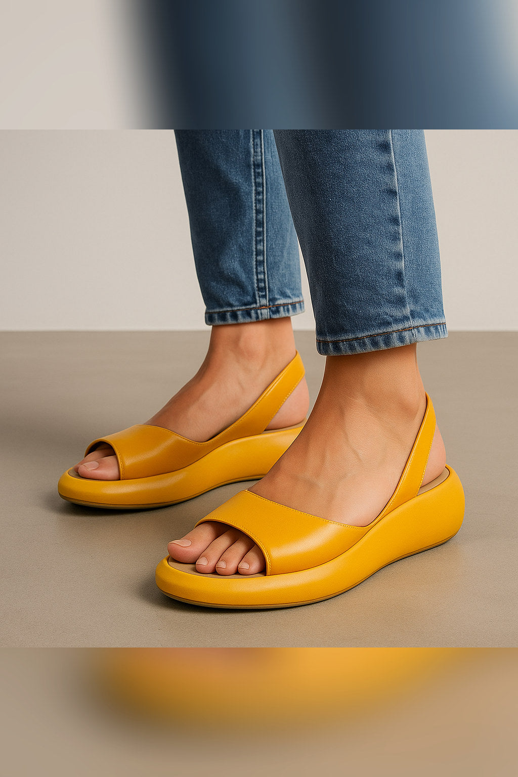 Sandalias de suela antideslizante en amarillo