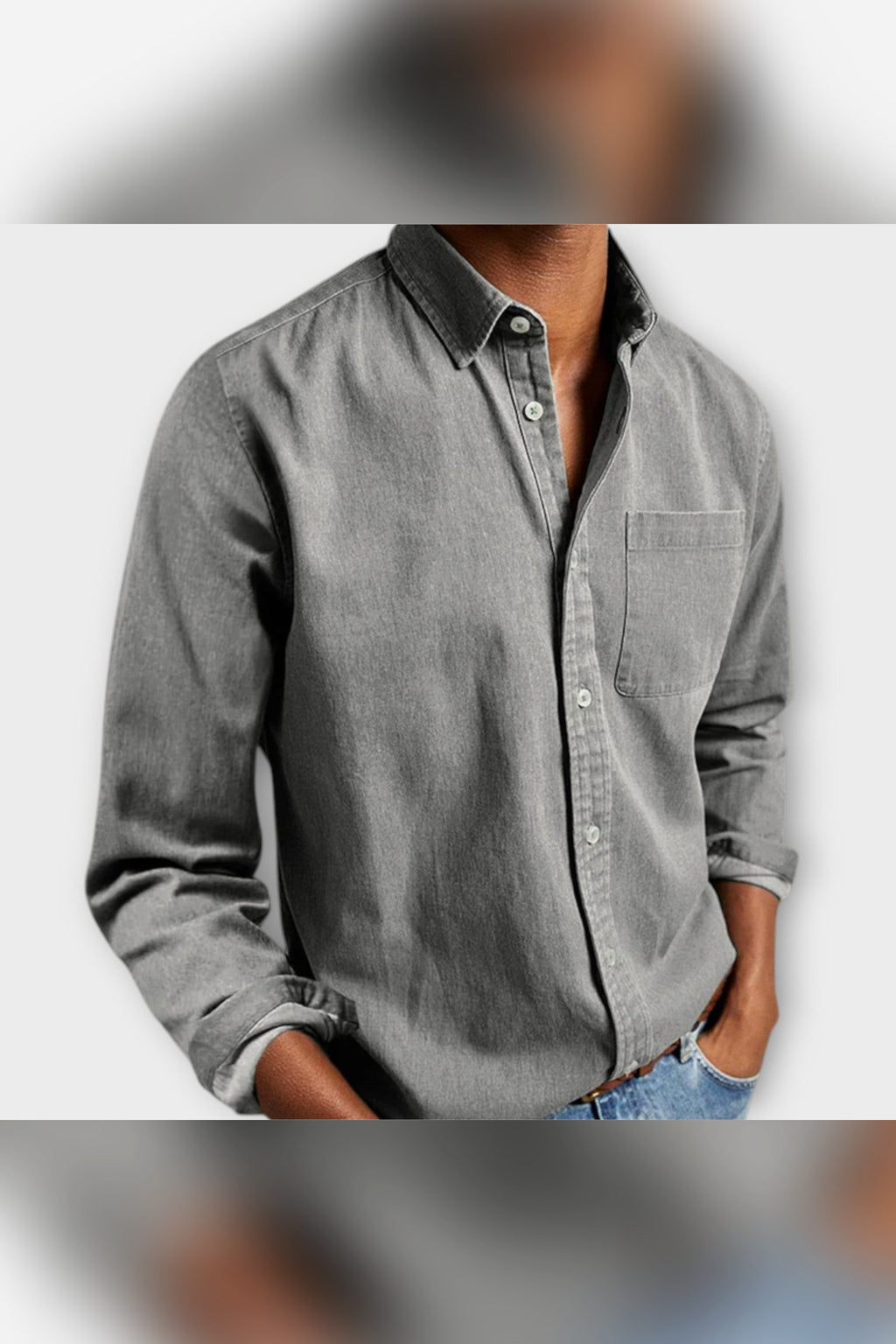 Camisa artesanal en gris