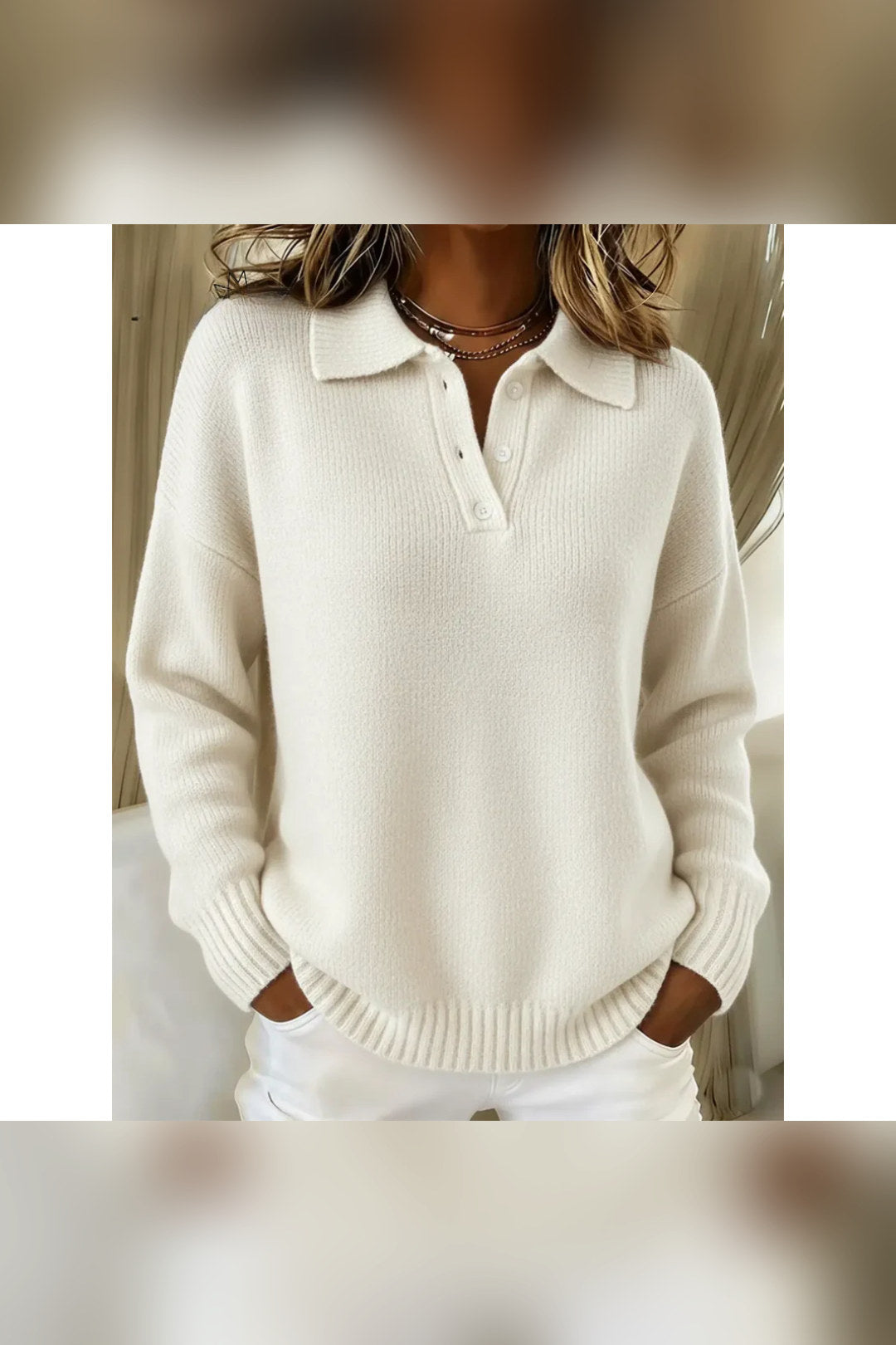 Jersey polo de punto suave en blanco
