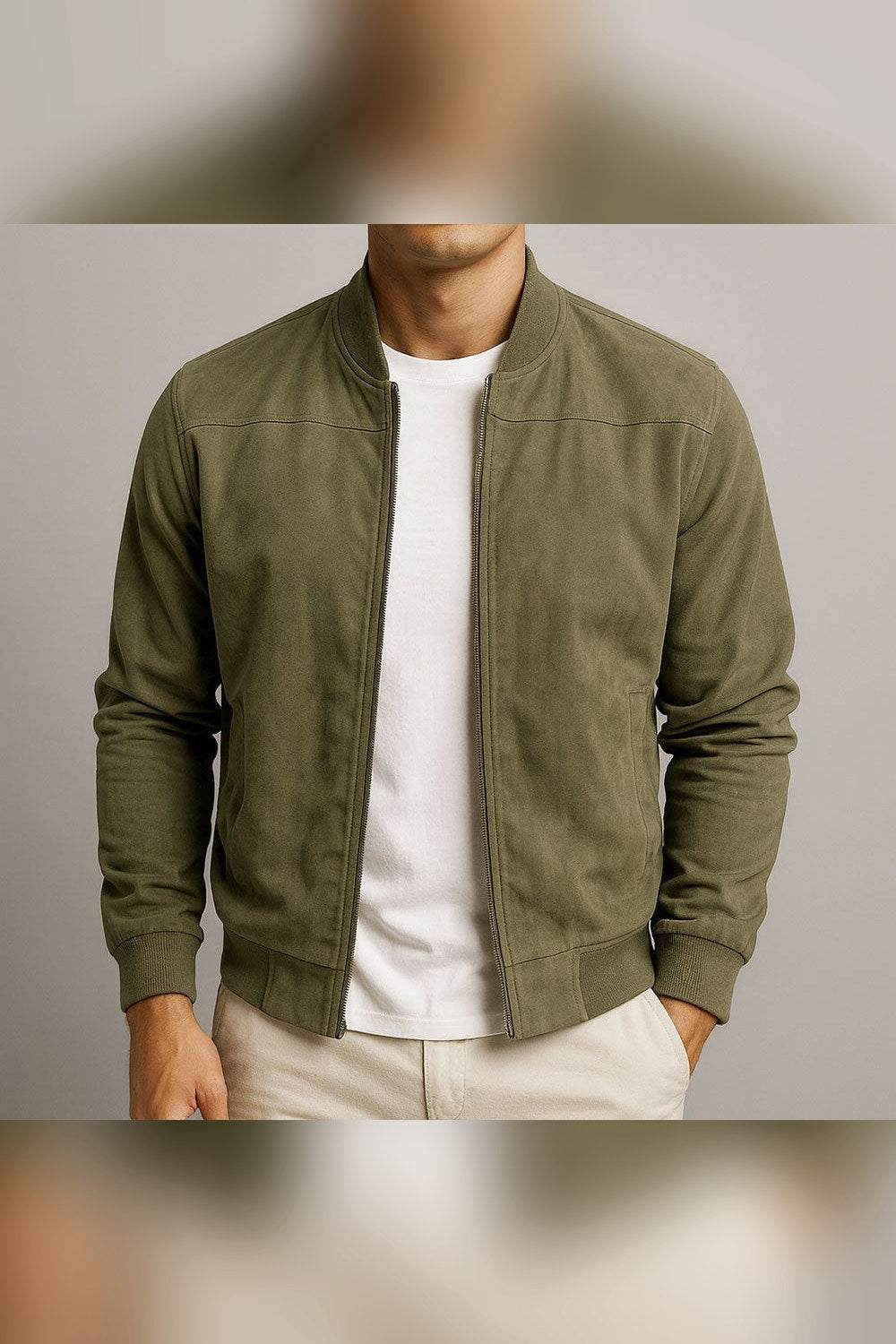 Chaqueta de ante en verde