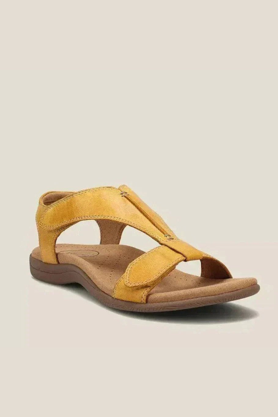 Sandalia ortopédica de velcro en amarillo