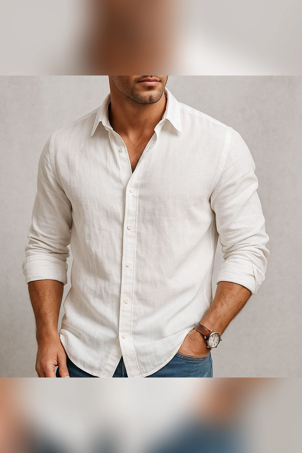 Camisa esencial de lino en blanco