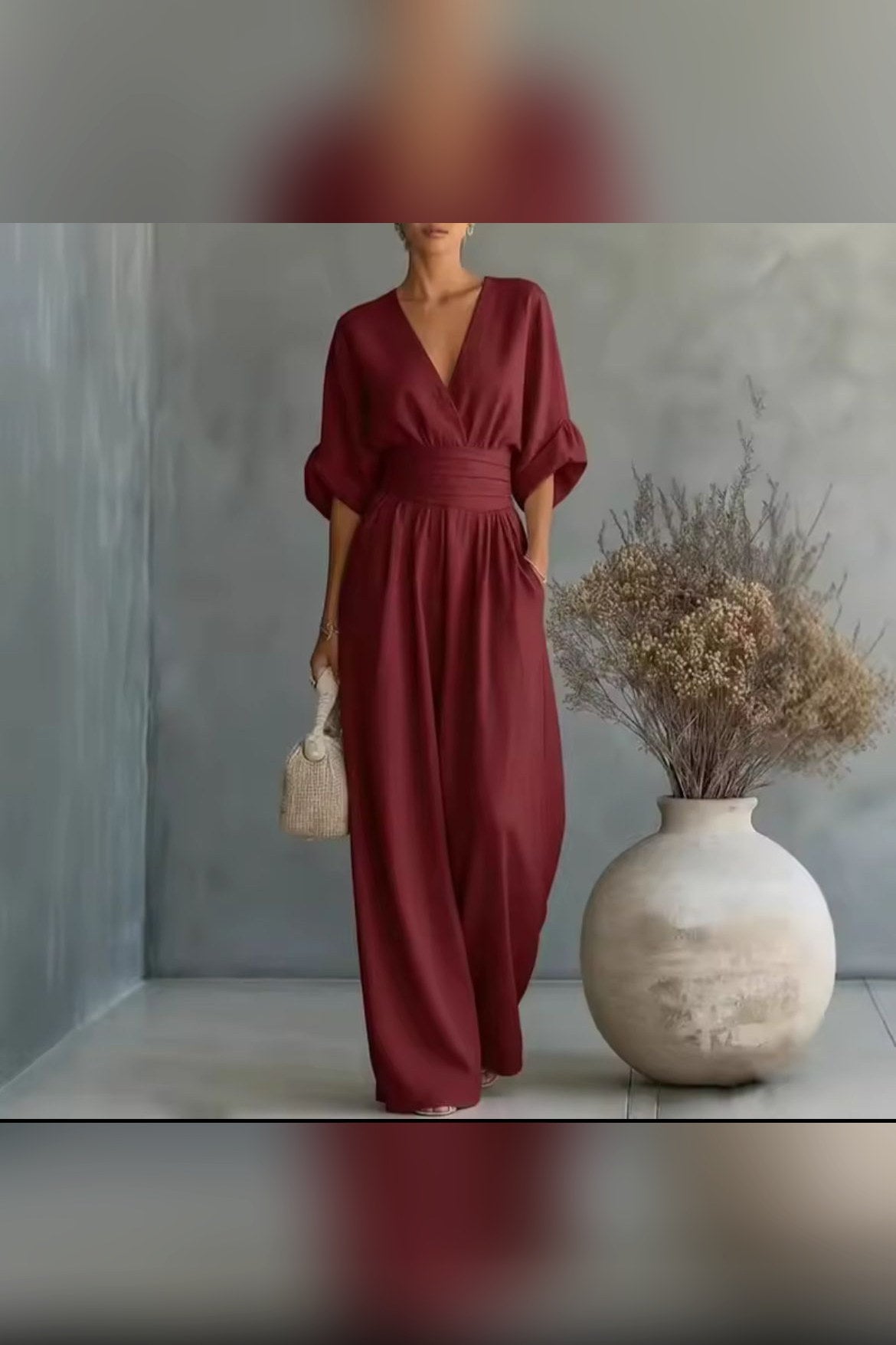 Mono de manga kimono en burdeos