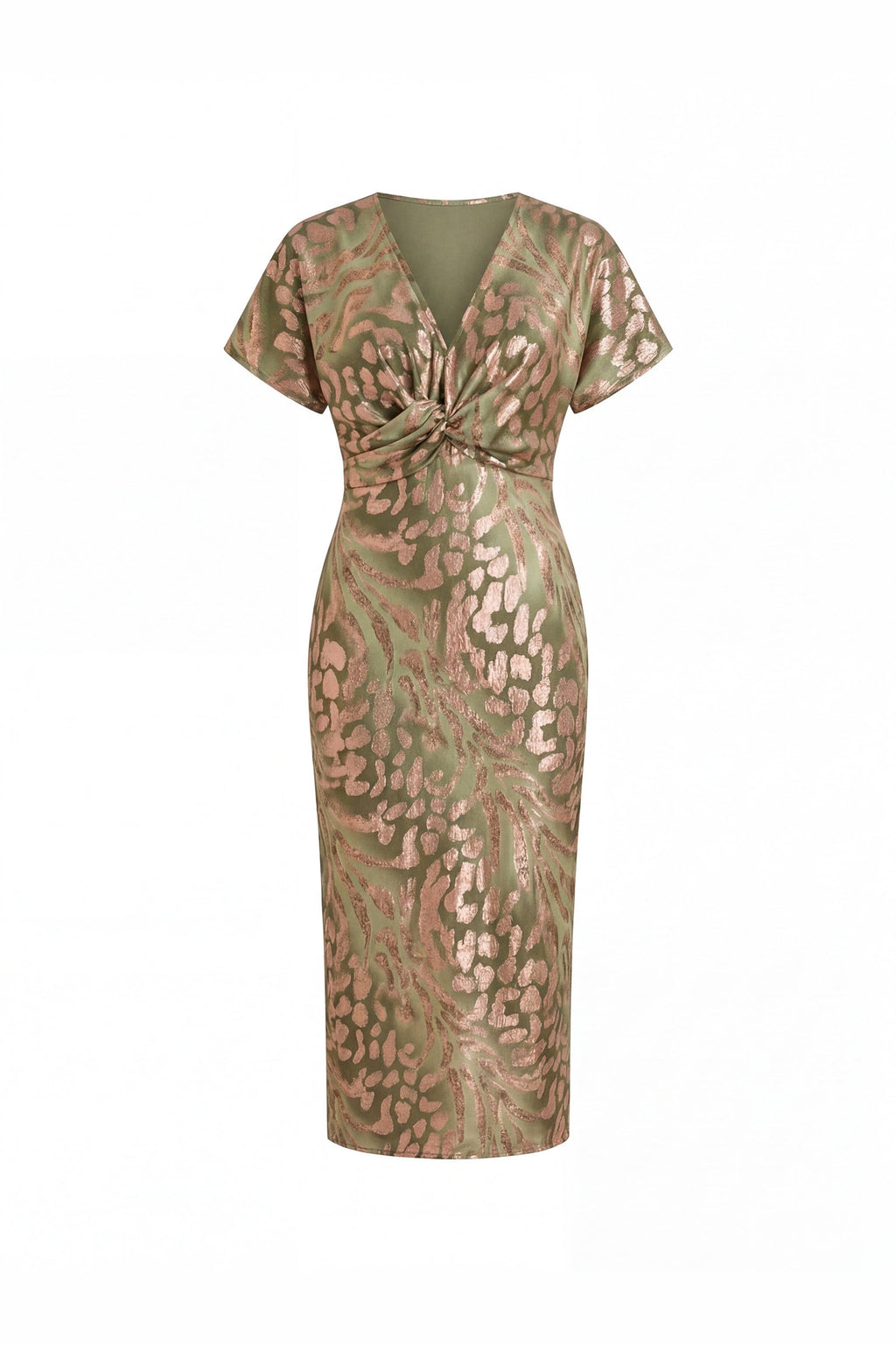 Lena — Vestido midi estampado con lazo — vista 5
