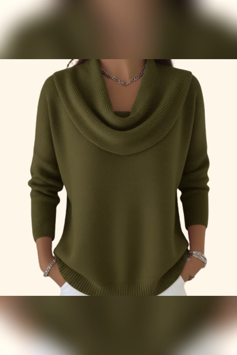 Jersey con cuello drapeado en verde