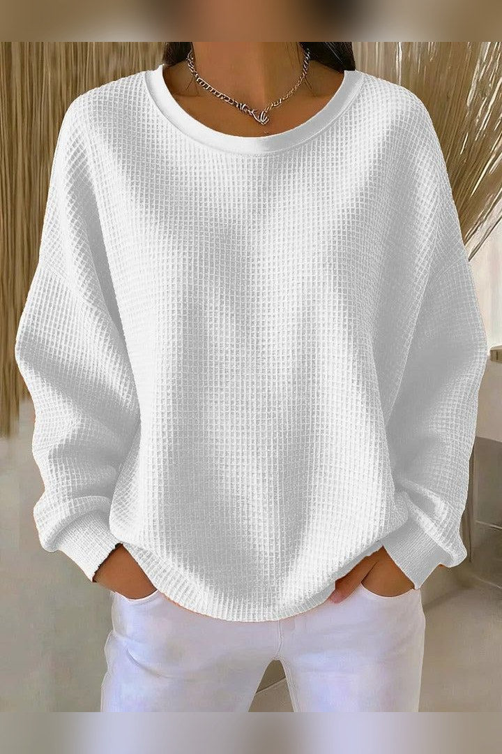 Jersey gofrado de canalé en blanco