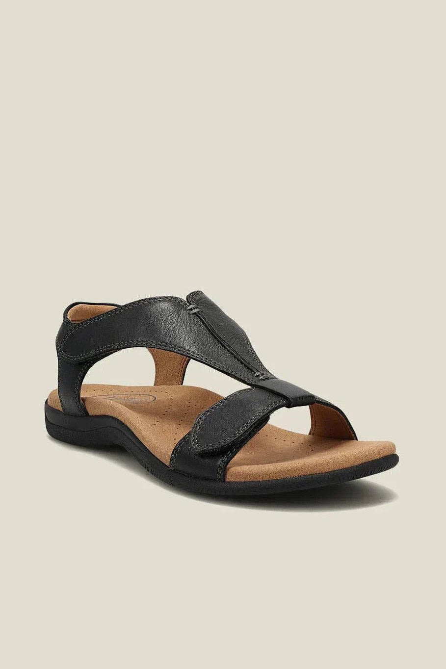 Sandalia ortopédica de velcro en negro