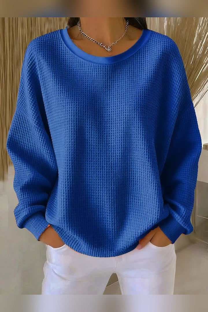 Jersey gofrado de canalé en azul