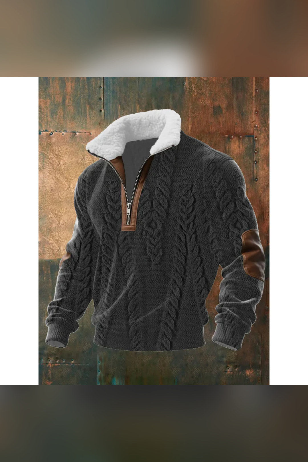 Jersey de cuello alto en forro polar en negro
