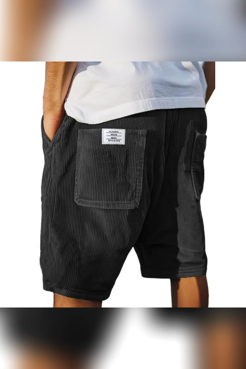 Pantalón corto de pana en negro